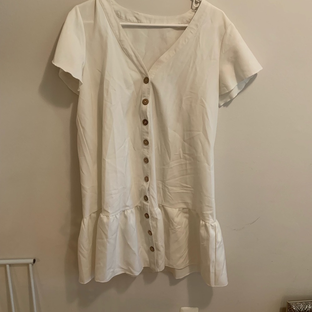 White Button Up Dress